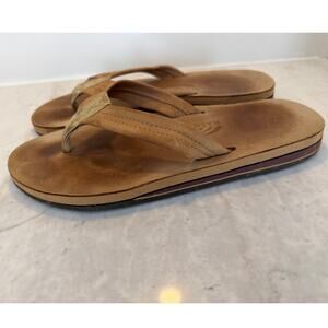 Rainbow Sandals Leather Flip Flops in Sierra Brown Men’s Size XL 11–12